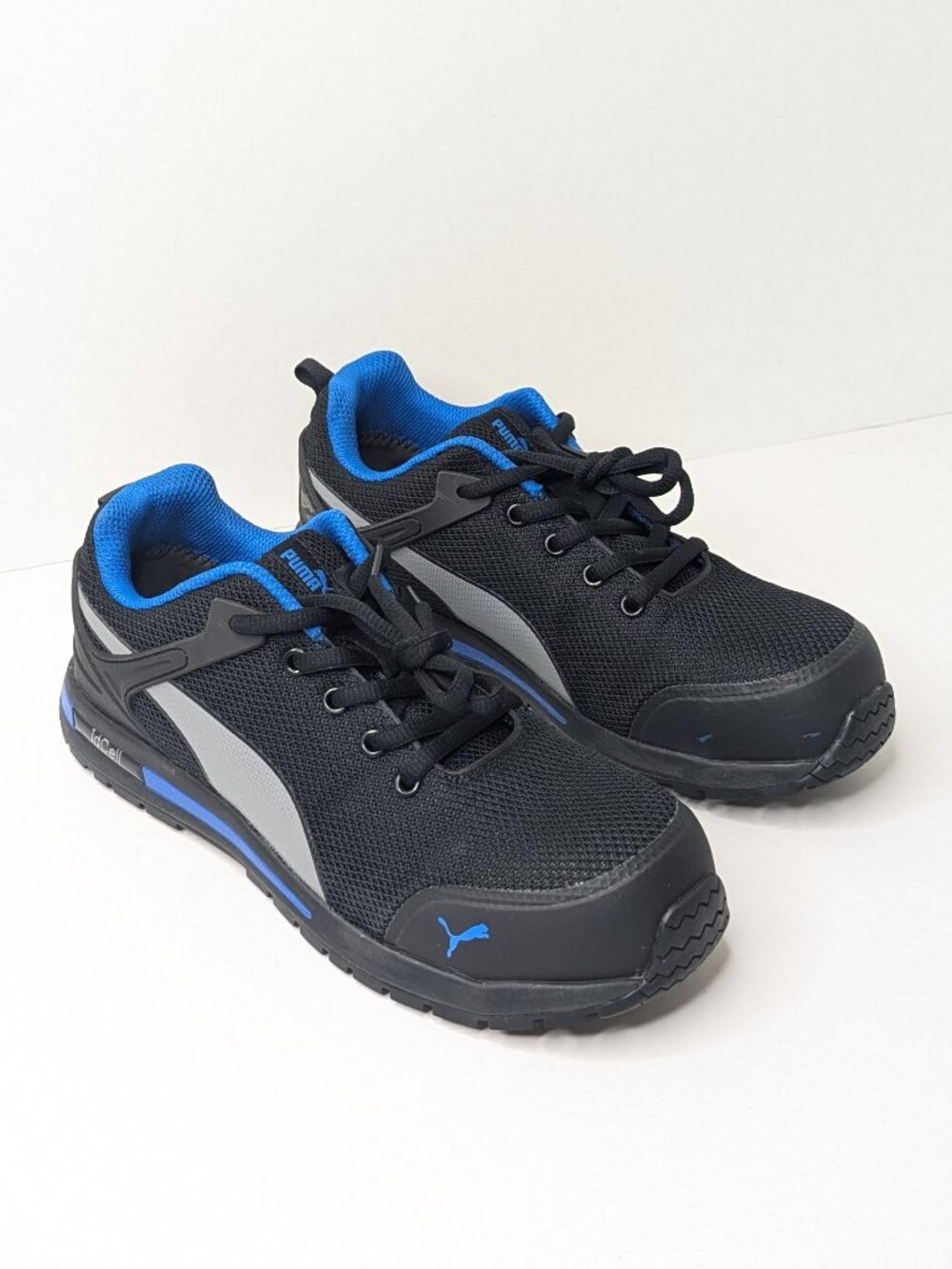 Puma Levity Knit Low Composite Toe Work Sneakers Black Blue Mens 8